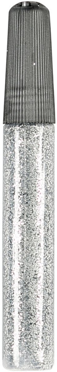 Glitterlijm,  10 ml, zilver, 6stuks [HOB-31804]